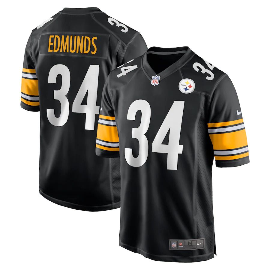 Men Pittsburgh Steelers 34 Terrell Edmunds Nike Black Game NFL Jersey